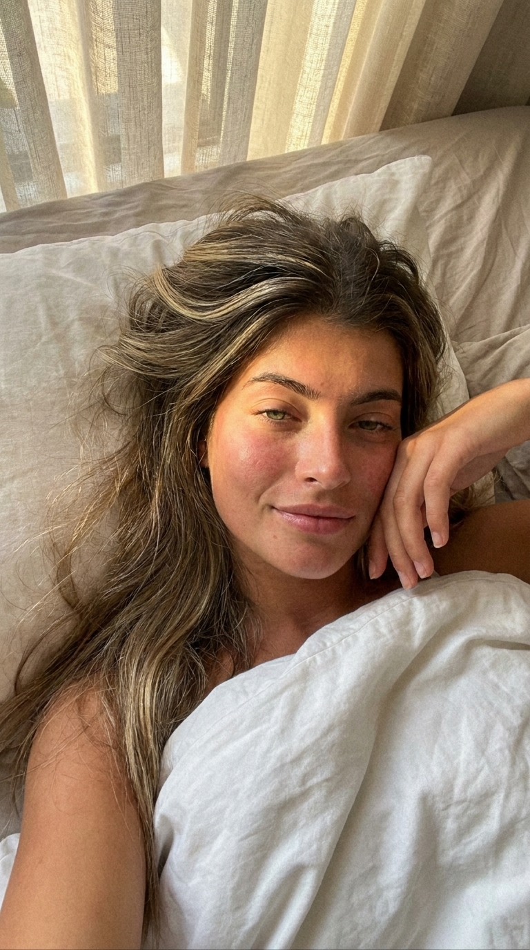 A candid morning selfie taken from slightly: Nano Banana Pro AI image