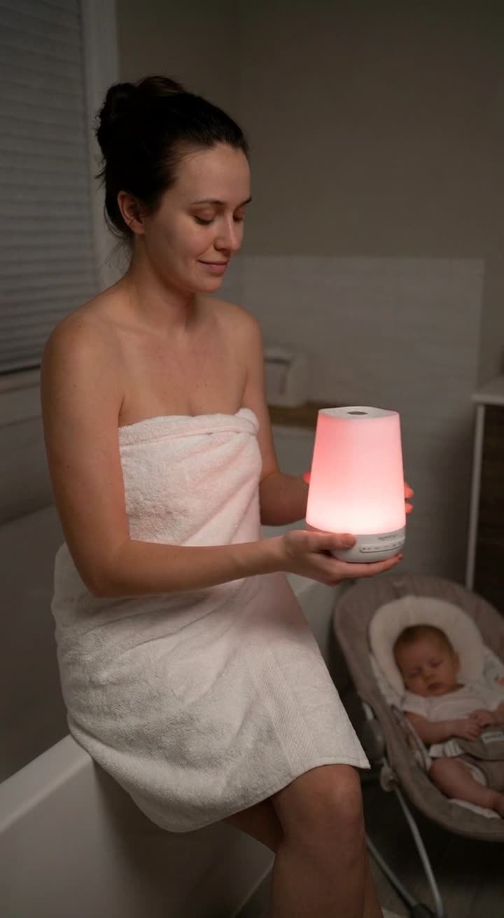 A dimly lit bathroom at night: Grok Imagine AI UGC video